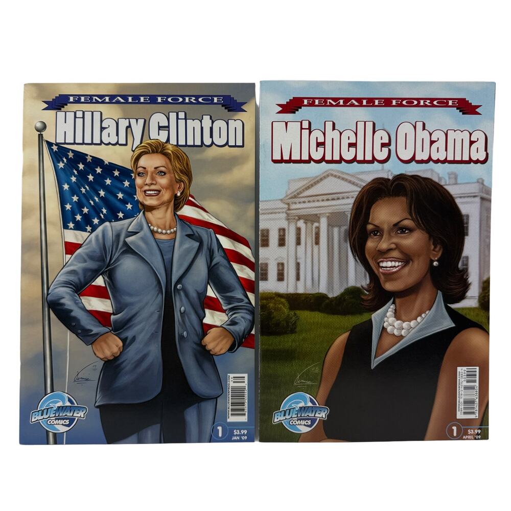 Blue Water 2009 Female Force #1 Comic Set - Hillary Clinton & Michelle Obama